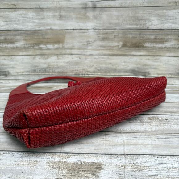Paolo Masi Y2K Purse Hobo Bag Red Leather Woven Flower Boho Hippie Festival - Picture 7 of 16